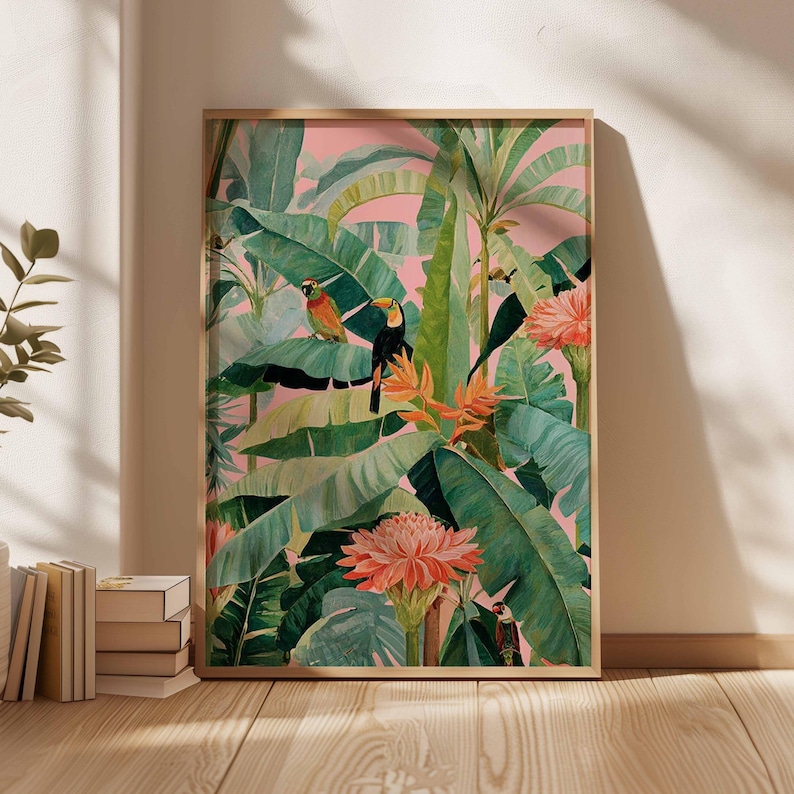 1 pôster retrô tropical em tel - Art Craft House avaliação e preço