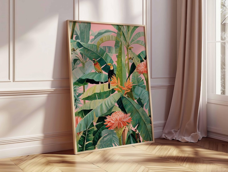 1 pôster retrô tropical em tel - Art Craft House avaliação e preço