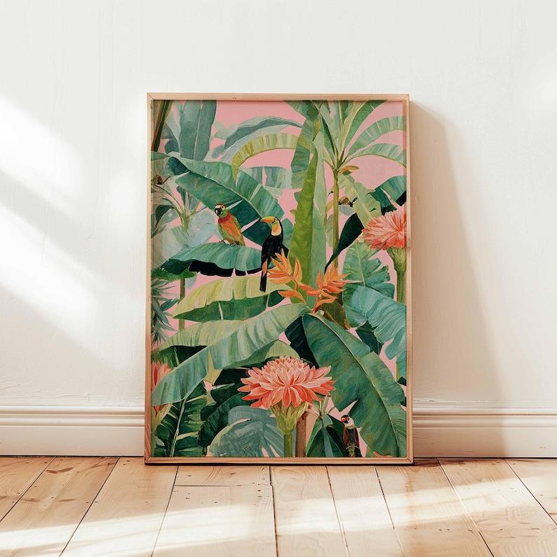 1 pôster retrô tropical em tel - Art Craft House avaliação e preço