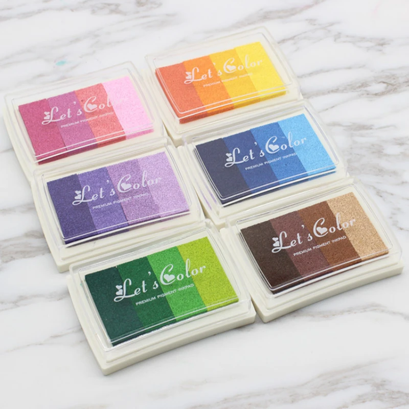 1 pçs 4 cores inkpad tinta car - Stamping Ink Pad avaliação e preço