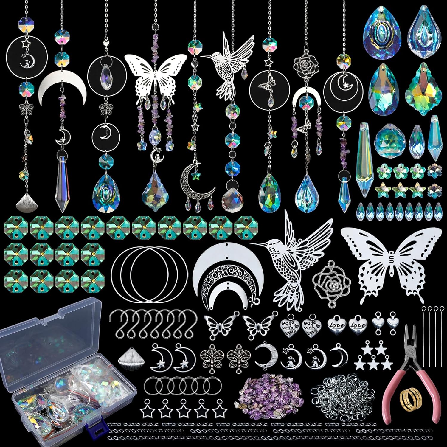 Diy 400 pçs suncatchers fazend - Art Craft Rainbow avaliação e preço