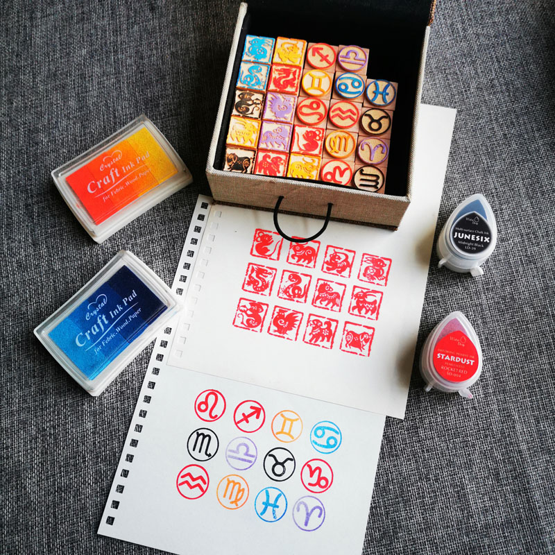 Diy doze selos do zodíaco doze - Stamping Ink Pad avaliação e preço